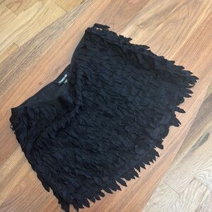 Bebe boohoo,  Black Fringe Skirt, small size.